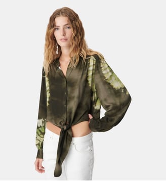 Chemise imprimée à nouer - Ikks - Vert foncé