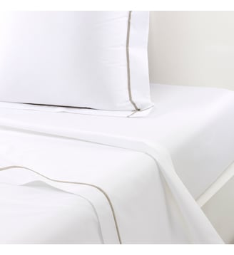 Drap plat en percale de coton Yves Delorme