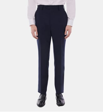 Pantalon de costume ajusté en laine - Fursac - Marine