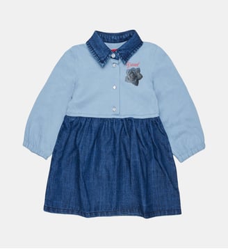 Robe avec col collet et logo Diesel Kids