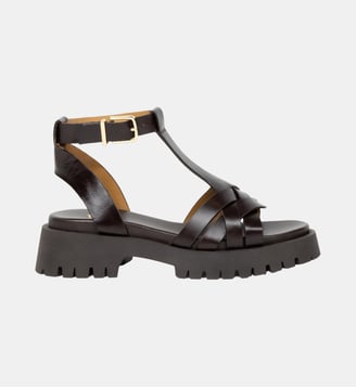 Sandales Plates Laïli Cuir - Bobbies - Marron