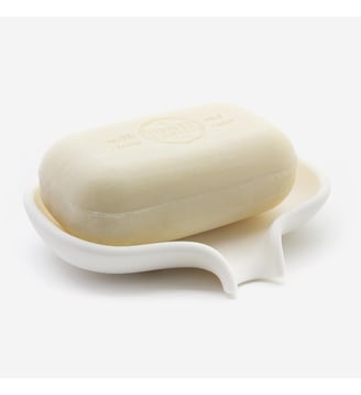 Porte-savon silicone - FLOW - Bath Bazaar - Blanc et noir
