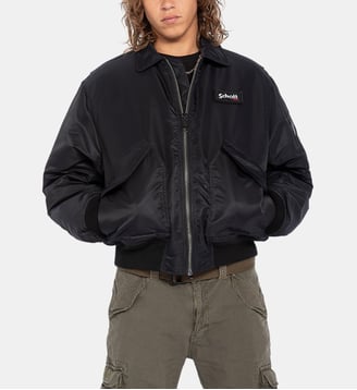 Bomber CWU coupe 90's en nylon recyclé - Schott - Black