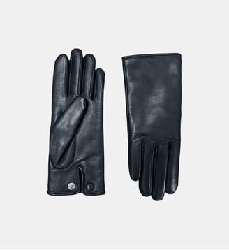 Gants Agatha Femme Cuir Doublés Alpaga - Agnelle - Navy et noir