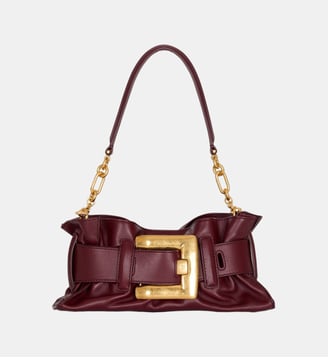 Sac Anthem Mini en cuir de veau - Balmain - Brown