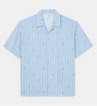 Chemise relaxed fit twill imprimé - Lacoste - Bleu clair et marron