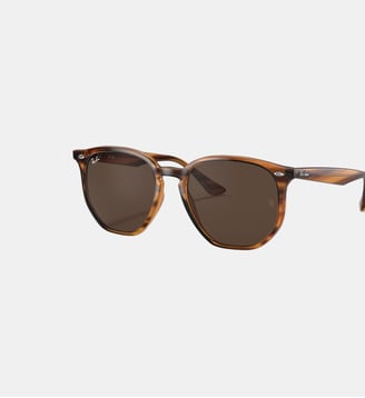 Lunettes de soleil Irrégulier RB4306 - Ray Ban - Havana rayé rouge