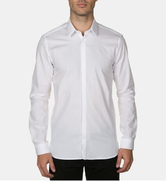 Chemise slim fit en popeline petit col BLANC - Atelier Privé - Blanc