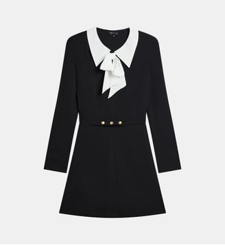 robe New Étincelle en crêpe de polyester noir - Agnès b. - Noir