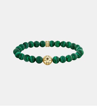 Bracelet de Beads en gemmes vertes - Thomas Sabo - Or jaune