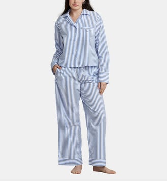 Ensemble de pyjama rayé en coton - Polo Ralph Lauren - Blanc et bleu