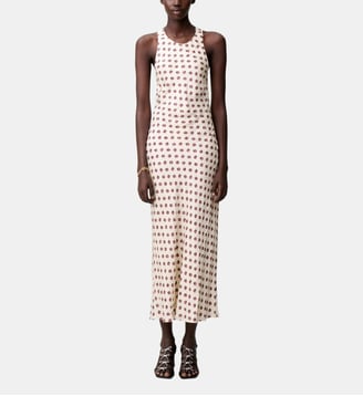 Robe longue satin imprimé - Claudie Pierlot - Print clair
