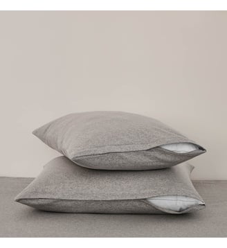 Lot de 2 protège oreillers 2 en 1 Gris - Dunlopillo - Gris clair