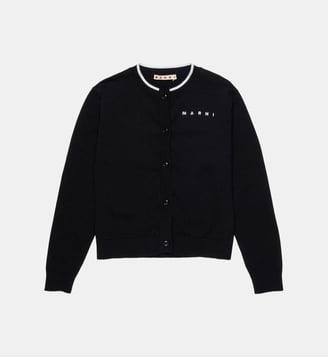 Cardigan col rond avec logo - Marni - Noir