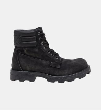 D-Hammer-Bottes de combat en denim et cuir - Diesel - Noir