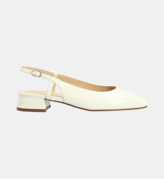 Sling back venise - cuir lisse - Manfield - Beige