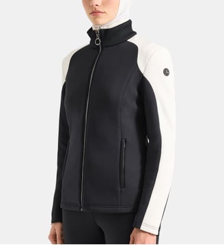 Veste technique ilam col montant coupe ajustée - Fusalp - Noir et neige