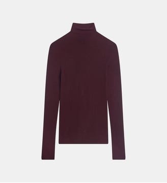 Pull slim col roulé en cachemire  - Bompard - Grenat