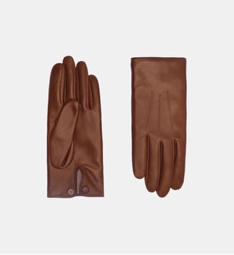 Gants Slim Homme doublure Alpaga - Agnelle - Cognac
