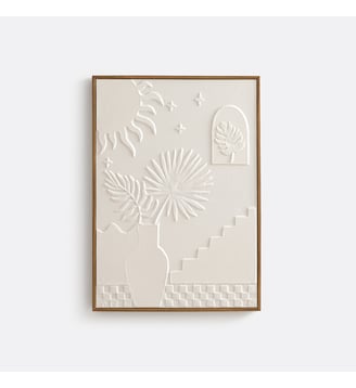 Toile encadrée, longueur 50 x hauteur 70 cm - La Redoute Interieurs - Écru