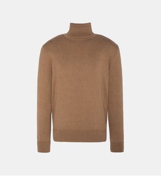 Pull col roulé - Schott - Beige marron
