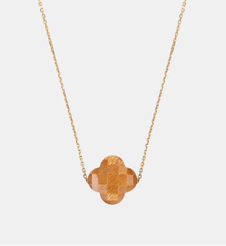 Collier, pierre de soleil doré, or jaune Morganne Bello