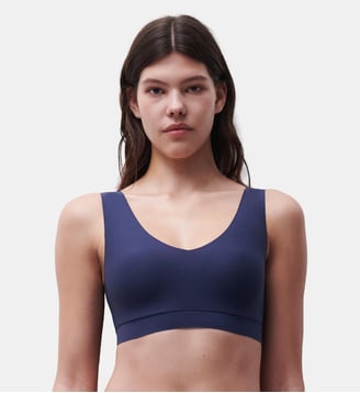 Brassière coques v neck seconde peau - Chantelle - Bleu outremer