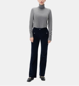 Pantalon pelley - Motif uni - Coupe flare - Caroll - Bleu marine