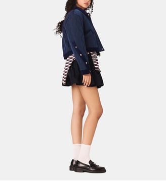 Blouson matelassé à détails velours - Maje - Marine
