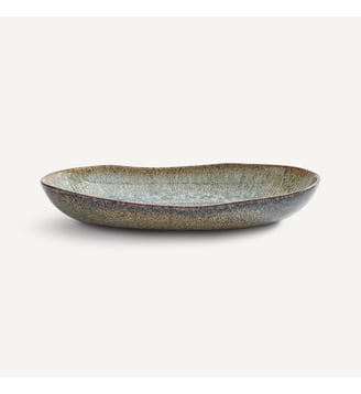 Grand plat, en grès émaillé réactif - AM.PM - Vert de gris