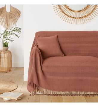 Plaid artisanal frangé coton La Redoute Interieurs