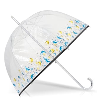 Parapluie canne automatique, cloche transparente, résistance au vent - Isotoner - Hirondelles