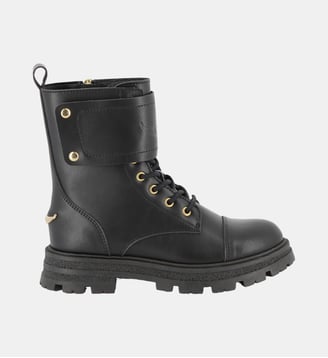 Bottes à lacets en cuir de vachette - Zadig&Voltaire Kids - Black