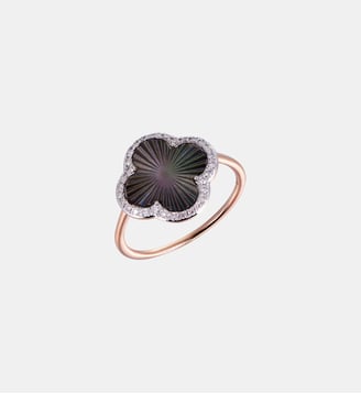 BAG. LUMIERE NACRE GRISE + DIAM. R. OR750 - Morganne Bello - Or rose