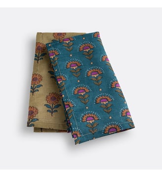 Serviettes de table voile de coton - La Redoute Interieurs - Multicolore