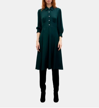 Robe cintrée à boutons en strass - CIEL - Gerard Darel - Vert foncé