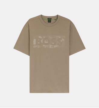 T-shirt en coton stretch avec logo artistique BOSS