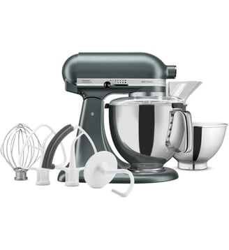 Robot pâtissier 5KSM175PSEJP genévrier, 4,8 L, bol avec poignée + bol 3 L, batteur souple et couvercle - Kitchenaid - Vert