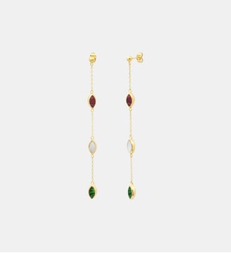 Boucles d'oreilles percées   - Lhassa - Satellite - Vert et rouge