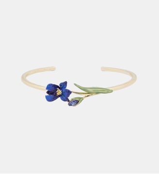 Bracelet Jonc Iris de Sibérie et Verre Facetté - Les Néréides - Bleu
