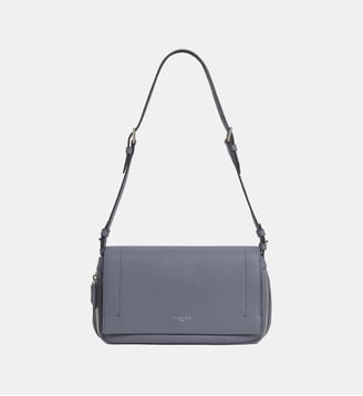 Petit sac bandoulière Aurore en cuir grainé - Le Tanneur - Bleu acier