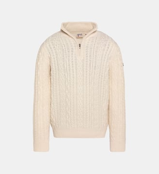 Pull camionneur en maille torsadée - Schott - Écru