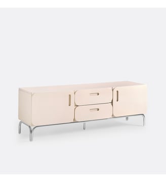 Meuble TV 2 portes 2 tiroirs, 150 cm - La Redoute Interieurs - Beige