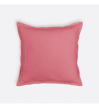 Housse de coussin gaze de coton - La Redoute Interieurs - Rose pivoine