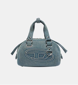 1DR Dome-Petit sac bowling en denim avec logo Oval D - Diesel - Bleu clair