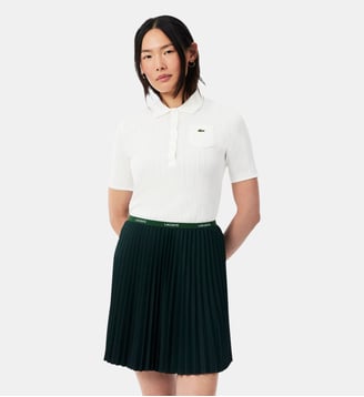 Polo maille pointelle slim fit - Lacoste - Blanc