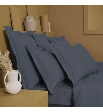 Housse de couette percale de coton - Garnier Thiebaut - Bleu