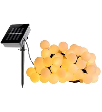 Guirlande solaire Guirlande lumineuse solaire ampoules ron - Lumisky - Noir
