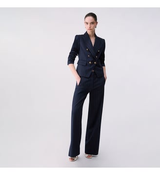 Pantalon droit à rayures - Liu Jo - Bleu à rayures craie