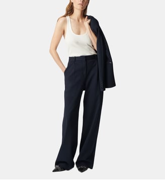 Pantalon de costume large maille Milano BUSINESS COLLECTION - Ikks - Bleu marine